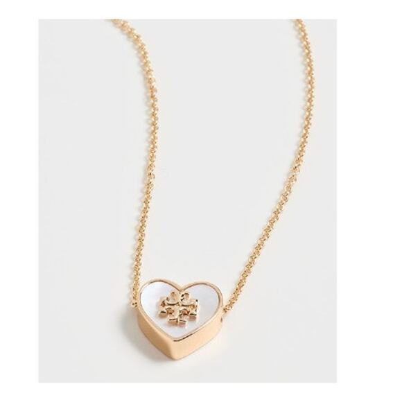 New Tory Burch Kira Gold Heart Necklace - Picture 1 of 8